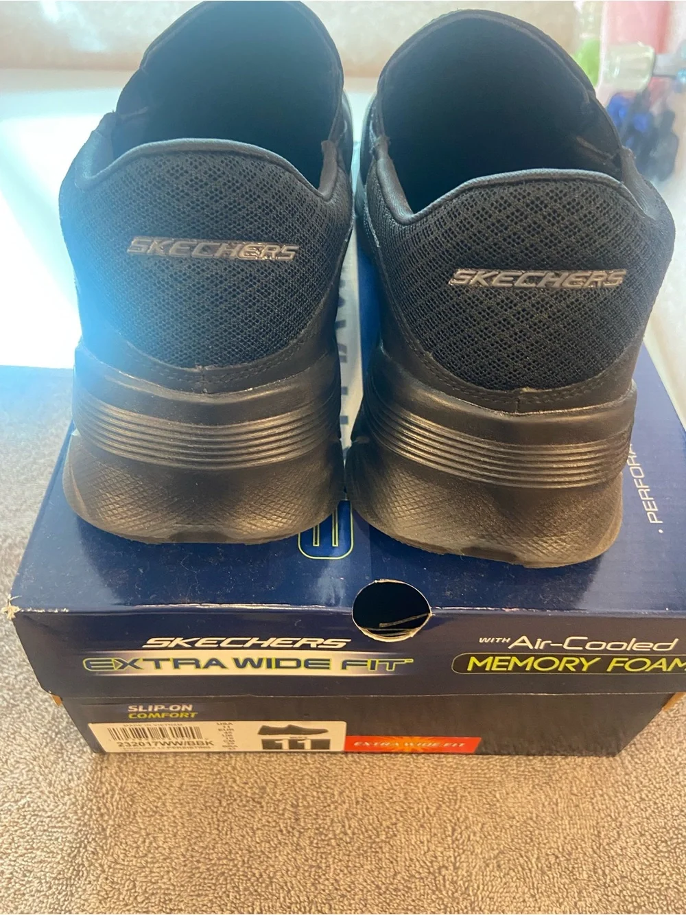 Skechers Black Extra Wide Slip-On Memory Foam Loafer